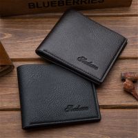 Men Business Card Holder Short Wallet Fashion Money Purses Ultra-Thin Bank Wallet Case Genuine Leather Mini Bags