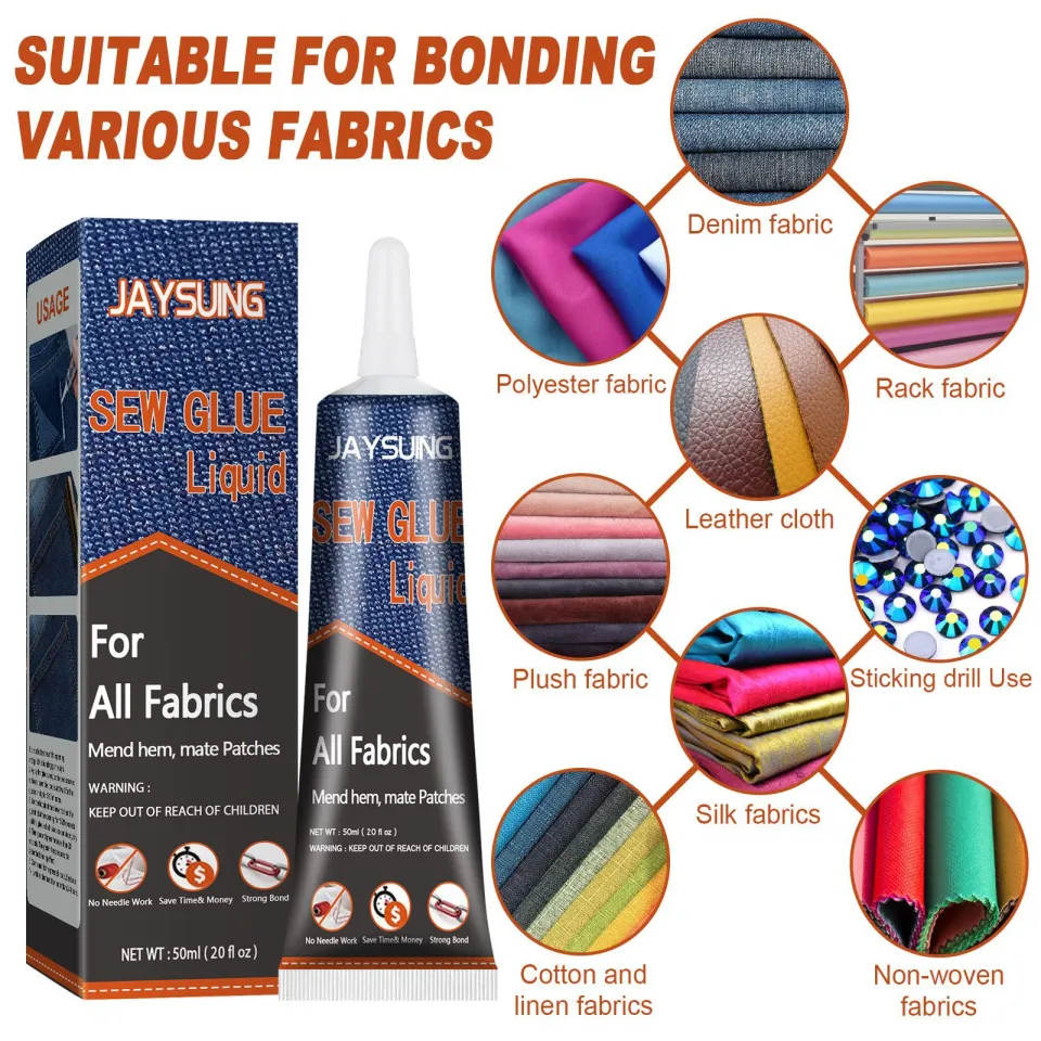 Fabric Glue Needle Thread Sewing Clothes Mending Glue Washable Ironable Adhesive  Clothing Repair Glue High Viscosity