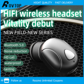 Rovtop Bluetooth Tai Nghe Tai Nghe TWS V5.0 + EDR, Công Nghệ Khử Tiếng Ồn Tai Mini LB-7 Cho Cuộc Gọi Tai Nghe Không Dây Thể Thao, 100% Original