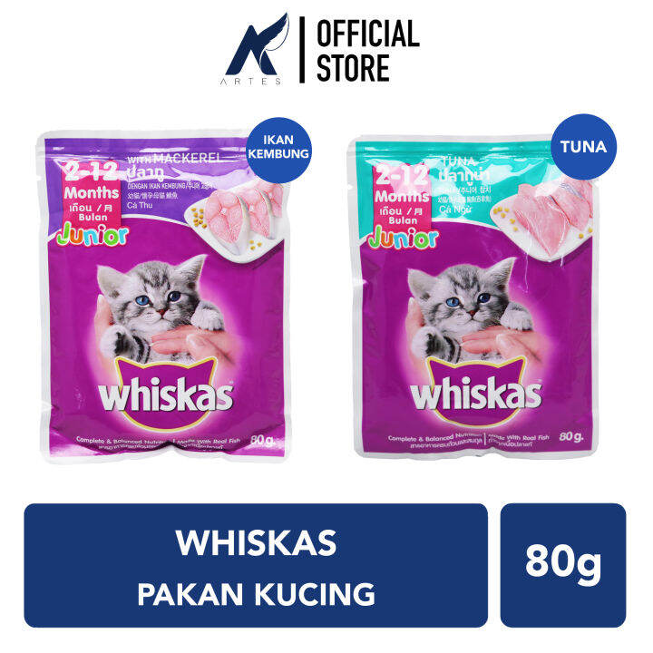 WHISKAS JUNIOR PakanMakanan Anak KucingKitten BasahWet Food TunaIkan KembungMackerel 212