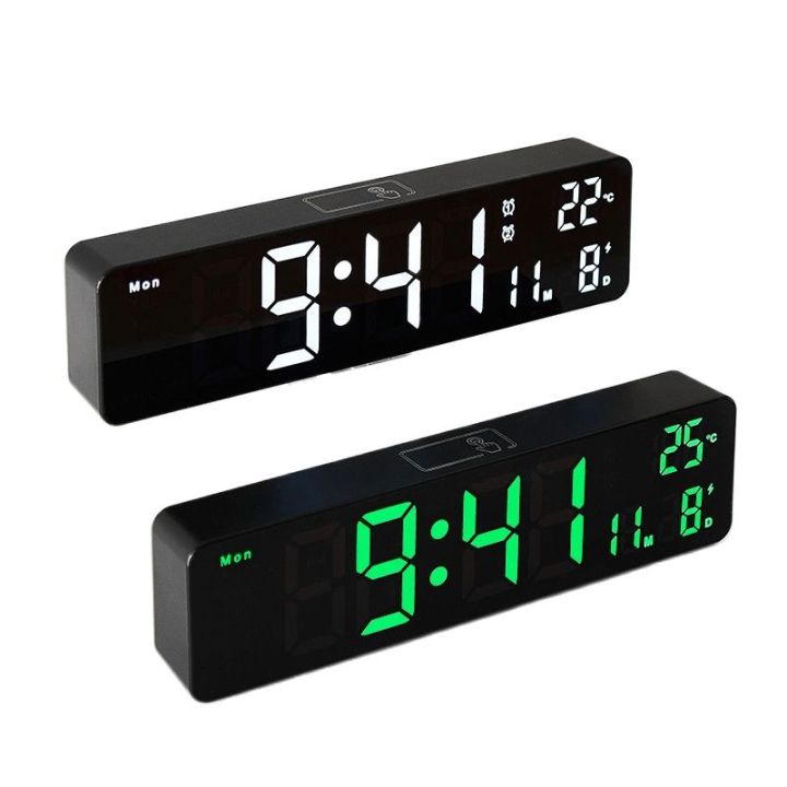 10quot-นาฬิกานาฬิกาปลุกดิจิตอล-led-usb-ติดผนังหรือยืนนาฬิกา-led-สัปดาห์วันที่อุณหภูมิแสดงผลตกแต่งสำหรับห้องนั่งเล่น