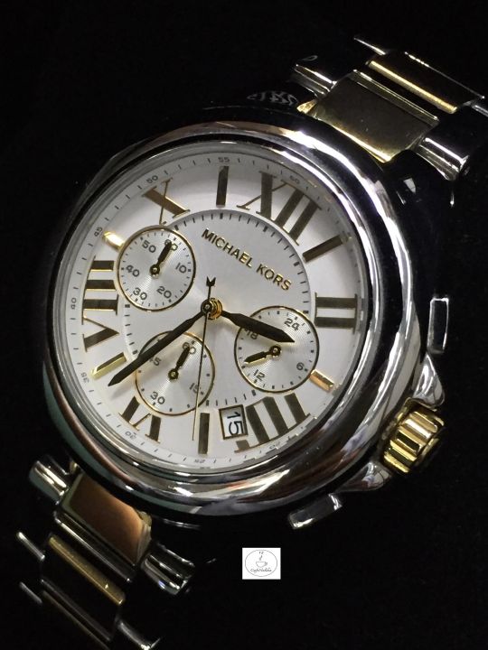 นาฬิกาข้อมือผู้หญิงไซด์ใหญ่-michale-kors-รุ่น-mk5653-ตัวเรือนและสายนาฬิกา-2-กษัตริย์-เงินสลับทอง-รับประกันของแท้-100