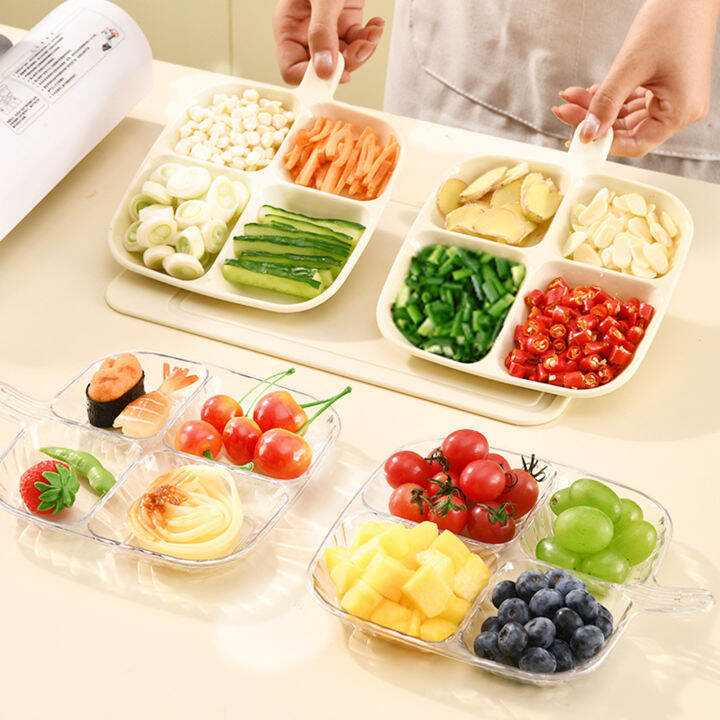 Four Compartments Food Plate Divided Plate for Healthy Eating Easyto