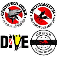 【CC】 Dive Sticker for Car Divemaster Certified Diver Decals Racing Motorcycle Helmet Laptop Vinyl