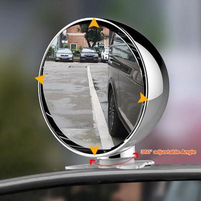 【cw】Auxiliary Mirror Curved Mirror Angle Adjustable Parking Helper Self-adhesive Small Round Mirror Blind Spot Mirror for Car ！