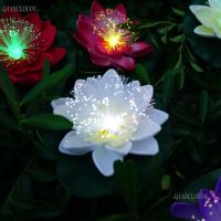 【YD】 5 pieces white Artificial led Optic fibre waterproof fake pond flowers Color wedding floating D30