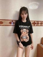 เสื้อยืดคอกลม ลายการ์ตูน งานสวยหรู ผ้านิ่ม ใส่สบาย ใส่ได้ตลอด เนื้อผ้าคอลตอล100%