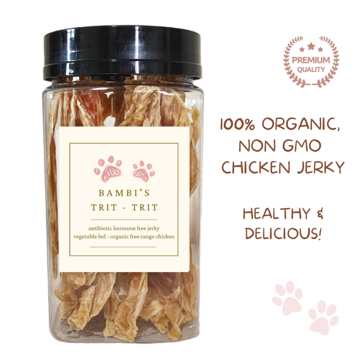 100 Organic Chicken Jerky Dog Cat Treats Original Flavor (75gms) Lazada