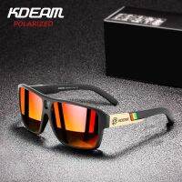 ▨ KDEAM Fashion Square Polarized Sunglasses Men Red Green Blue Mirror Lens Sport Style Sun Glasses Male Outdoor Travel Goggles A14 【Hot selling】