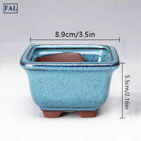 FAL Succulent Flower Pot Glazed Square Ceramic Planter Pot With Drainage Hole Thick Wall Eastern Ornament For Indoor Outdoor New