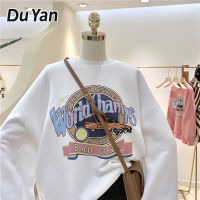 Du YAN เสื้อสเวตเตอร์ผู้หญิงสไตล์เกาหลีแบบไม่มีหมวกเสื้อแจ็กเก็ตบางนักเรียนเสื้อแบบหลวม