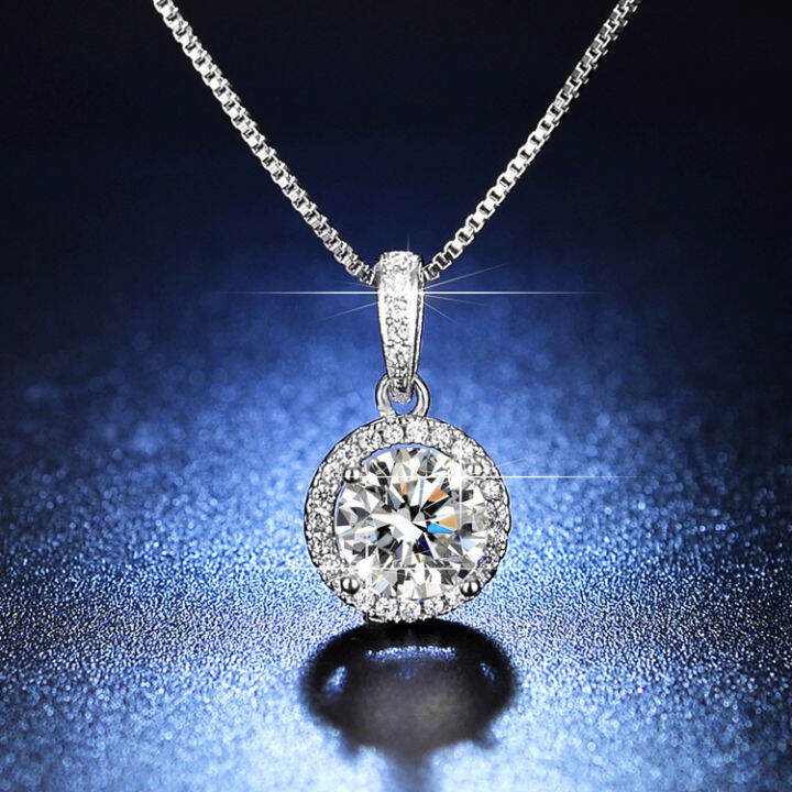 Singapore Ready Stock White Gold Pendant Chain Terling Silver Pendant