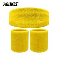 1set Sports Headband Sweatband Stretch Elastic Outdoor Sport Sweat Headband Wristband Women Gym Running Tennis Headwrap