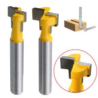 2pcs 1/4 Shank T-Slot Handle Router Bits 3/8 1/2 ความยาวหัวเครื่องตัดมิลลิ่งงานไม้