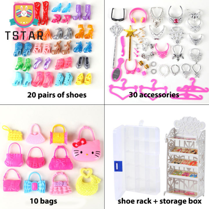 ts-fast-delivery-party-gown-ตุ๊กตาอุปกรณ์เสริมรองเท้ากระเป๋า-play-house-supplies-ของขวัญสำหรับสาวสีสุ่ม-cod