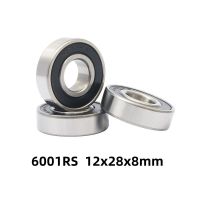 2pcs 6001RS Motor Grade Cover Sealed Deep Groove Ball Miniature Bearing 6001-RS 12x28x8mm 12x28x8 52100 Chrome Steel