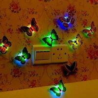 【LZ】◙▫┅  Colorful LED Nigh Lights Butterfly Shape Wall Paste Home Decor For Kids Room Bedroom Durable Energy-Saving Decorative Lamp