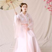 [COD] Hanfu fairy girl pink fresh and elegant ancient style large wide sleeves costume performance autumn manufacturers