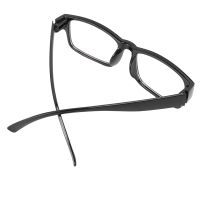 Black Rectangle Plastic Frame Clear Lens Glasses