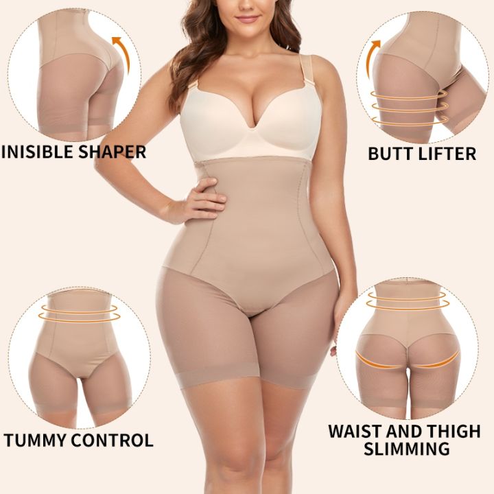 ใหม่-ผู้หญิง39-s-ที่ไร้รอยต่อขนาดบวกเอวสูงควบคุมกางเกง-shapewear-ต้นขา-slimmer-body-s-haper-กางเกงขาสั้นลื่นเรียบภายใต้กระโปรง