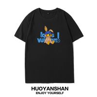 2023 NEWBunny เสื้อยืดแบรนด์ร่วมผ้าฝ้ายแท้ใหม่ฤดูร้อนเสื้อยืดสบายๆหลวมขนาดใหญ่คู่แขนสั้นผู้ชายและผู้หญิงครึ่งแขน