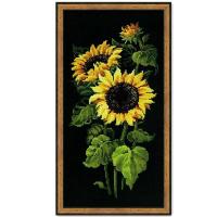 Sunflower cross stitch package plant sets aida 18ct 14ct 11ct black cloth people kit embroidery DIY handmade needlework