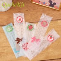 100Pcs Lollipop Finger Biscuit Cookie Bags Small Long Candy Cupcake Flat Top Open Plastic Bags Opp Food Gift Self Adhesive Bag