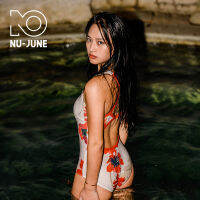 Nu-June Navy Floral ชุดว่ายน้ำเซ็กซี่ Backless Lace Bodysuit ชุดว่ายน้ำผู้หญิง Monokini 2022ชุดว่ายน้ำชายหาด Swimwear