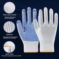 1 Pair Work Gloves Cotton Point Bead Wear-resistant Non-Slip Gloves For Construction MaintenanceTransportation Work