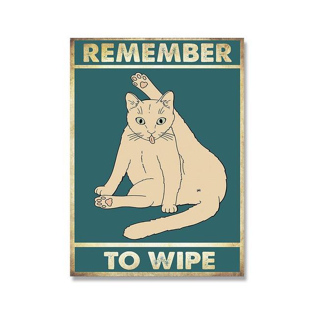 mental-black-cat-vintage-poster-your-butt-napkins-my-lord-art-print-funny-bathroom-signs-canvas-painting-home-decor-wall-picture