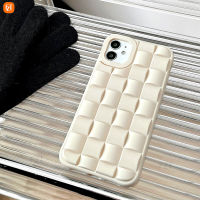 เคสโทรศัพท์ซิลิโคนนิ่มลายสาน3D สี่เหลี่ยมขอบตรงสำหรับ iPhone 14 13 12 11 Pro Max XS XR X 8 7 Plus + SE 2020เคสโทรศัพท์แฟชันกันกระแทก