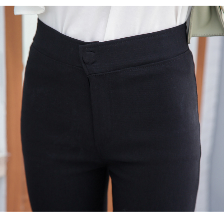 ส่งเร็ว-กางเกงสกินนี่ใส่ทํางาน-แบบมีชิป-ผ้ายืดได้-กางเกงสกินนี่สีดำทรงสวย-สินค้าพร้อมส่ง-02-xpt-fashion