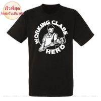 เสื้อยืด ผ้าฝ้าย พิมพ์ลาย WORKING CL HERO สีดํา สไตล์คลาสสิก สําหรับผู้ชาย UI321T49365