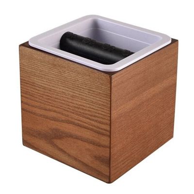 Wooden Coffee Tamper Knock Box ABS Deep Bent Design Coffee Slag Not Splash Manual Coffee Grinder Coffee Accessory