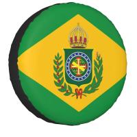 Empire of Brazil Flag Spare Wheel Tire Cover for Honda CRV Brazilian Coat of Arms Jeep RV SUV Trailer Vehicle 14" 15" 16" 17"