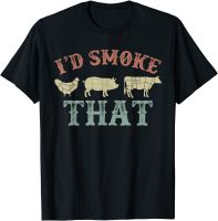 Id Smoke That Funny Grilling Party Saying Vintage Shirt T-Shirt Family Mens Tshirts Normal Tees Cotton Europe