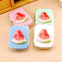 10pcs Fashion beauty DIY cute Fruit watermelon colour Contact lens case with Mirror Convenient to carry Nursing box 7.5*6.3*2cm