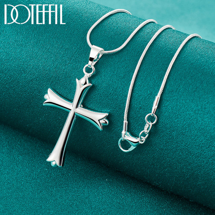 doteffil-925-sterling-silver-16-30-inch-snake-chain-cross-pendant-necklace-for-women-man-fashion-wedding-party-charm-jewelry