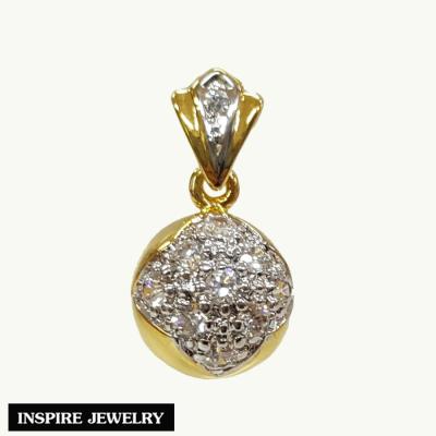 Inspire Jewelry ,จี้ลูกบอลเพชร ตัวเรือนหุ้มทองแท้ 100% 24K  ขนาด 1 x 1 CM