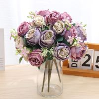 【hot】❀●™  30cm Artificial Silk Bouquet Fake Wedding Cheap Accessories