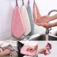 2 Pcs Wholesale Kitchen Daily Dish Towel Cloth Kitchen Rag Non-stick Oil Thickened Table Cleaning Cloth Absorbent Scouring Pad Dish Cloth  Towels