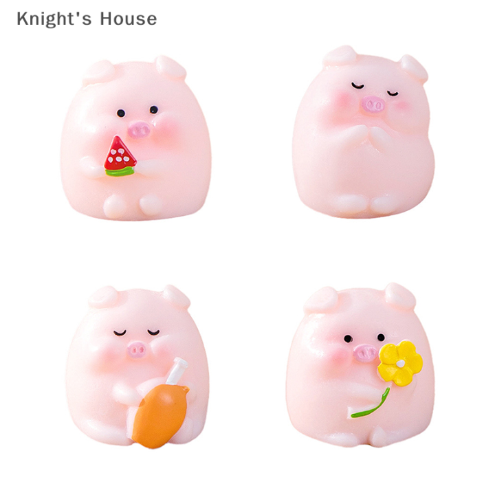 knights-house-รูปปั้นตัวการ์ตูนน่ารักรูปปั้นหมูขนาดเล็กเครื่องประดับเรซิ่นภูมิทัศน์ขนาดเล็กสำหรับตกแต่งบ้านห้องสัตว์น่ารักเครื่องประดับรถ