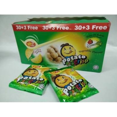 potato crisp ขนมแครกเกอร์มันฝรั่ง รสผัก 1 กล่อง 30 ชิ้น มันฝรั่งบางกรอบ win2