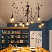 DIY จี้ไฟโมเดิร์น R แขวนโคมไฟ Edison หลอดไฟแมงมุมโคมไฟเพดานโคมไฟสำหรับห้องนั่งเล่น Home Decor