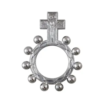 Rosary Ring | Double Band | Silver Oxidized Metal | 1
