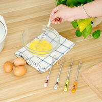 OKDEALS01 Convenient Small Cartoon Ceramic Handle Rotary Cook Stirring Whisk Egg Beater Egg Mixer Blender