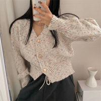 Spot parcel post R Soft Glutinous Colored Dot Sweater Cardigan for Women 2023 New Autumn and Winter Loose Idle Style Korean Chic Knitted Coat