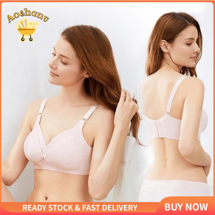  Front Button Breathable Skin-Friendly Cotton Bra,Front