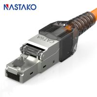 【DT】Tool free RJ45 Cat6A Connector Shielded modular Plug Tool less rj45 keystone jack connector for Cat6 Cat6A Solid Network Cable  hot