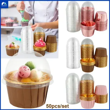 Foil Cupcake Liners Metallic Muffin Paper Cases Baking Cups Sliver Pack of  100,Aluminum Thickened Foil Cups Cupcake Liners Mini Cake Muffin Molds